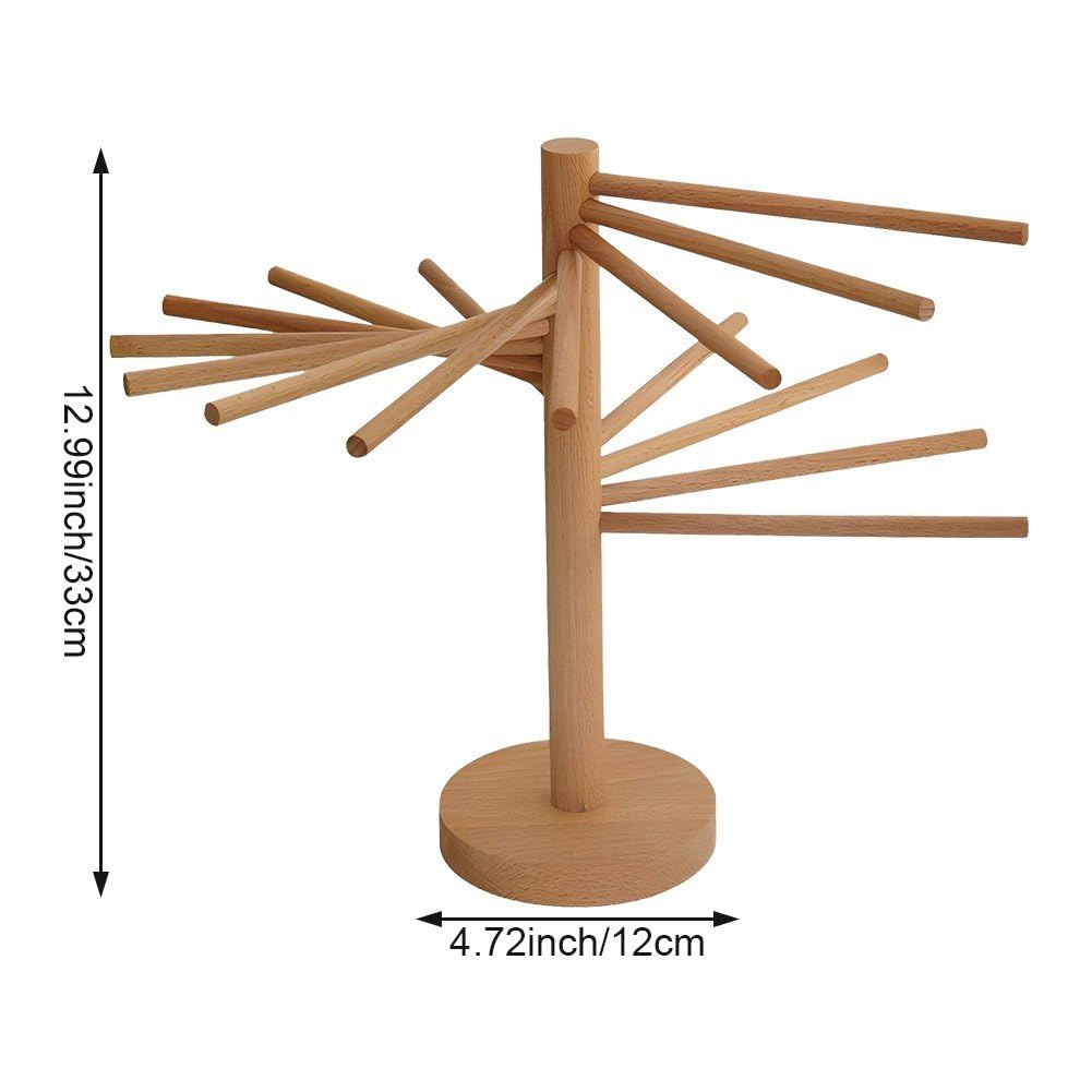 Stendipasta In Legno Pieghevole Con 16 Aste - Essiccatore Per Pasta Fresca Fatta In Casa - Foto 9