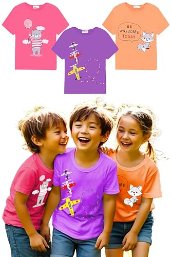 Image of Toddylon Kids T-Shirt Combo Half Sleeve Tshirt Summer Tops Tshirts Boys & Girls Regular Fit T-Shirts Boys Half Sleeves Cotton T-Shirt Summer T Shirt for Boys & Girls Pack