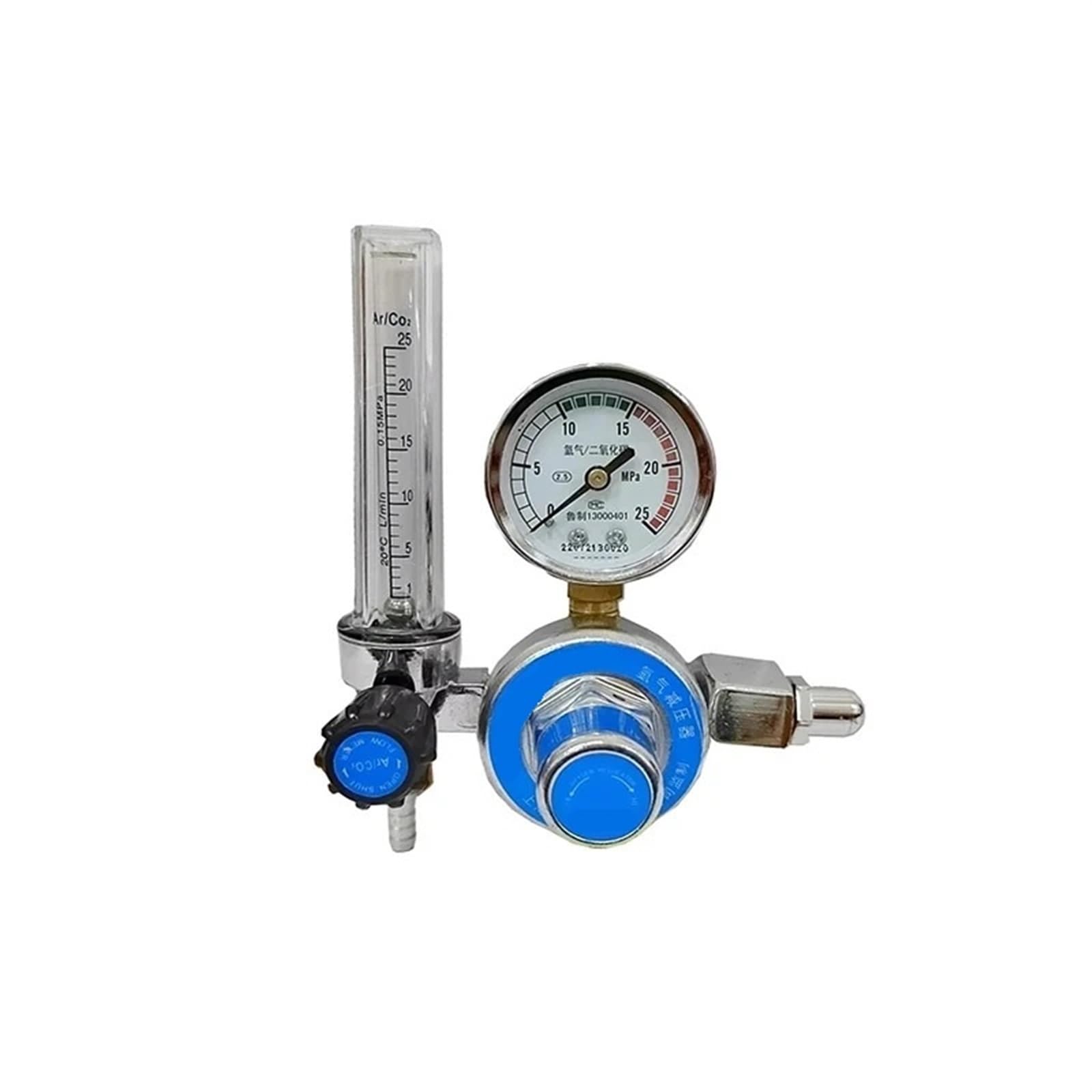 Argon Gas Flowmeter Regulator Shock-Proof Pressure Reducer Gauge Single/Double Tube Flowmeter for Argon Arc Welding, ????????(A)