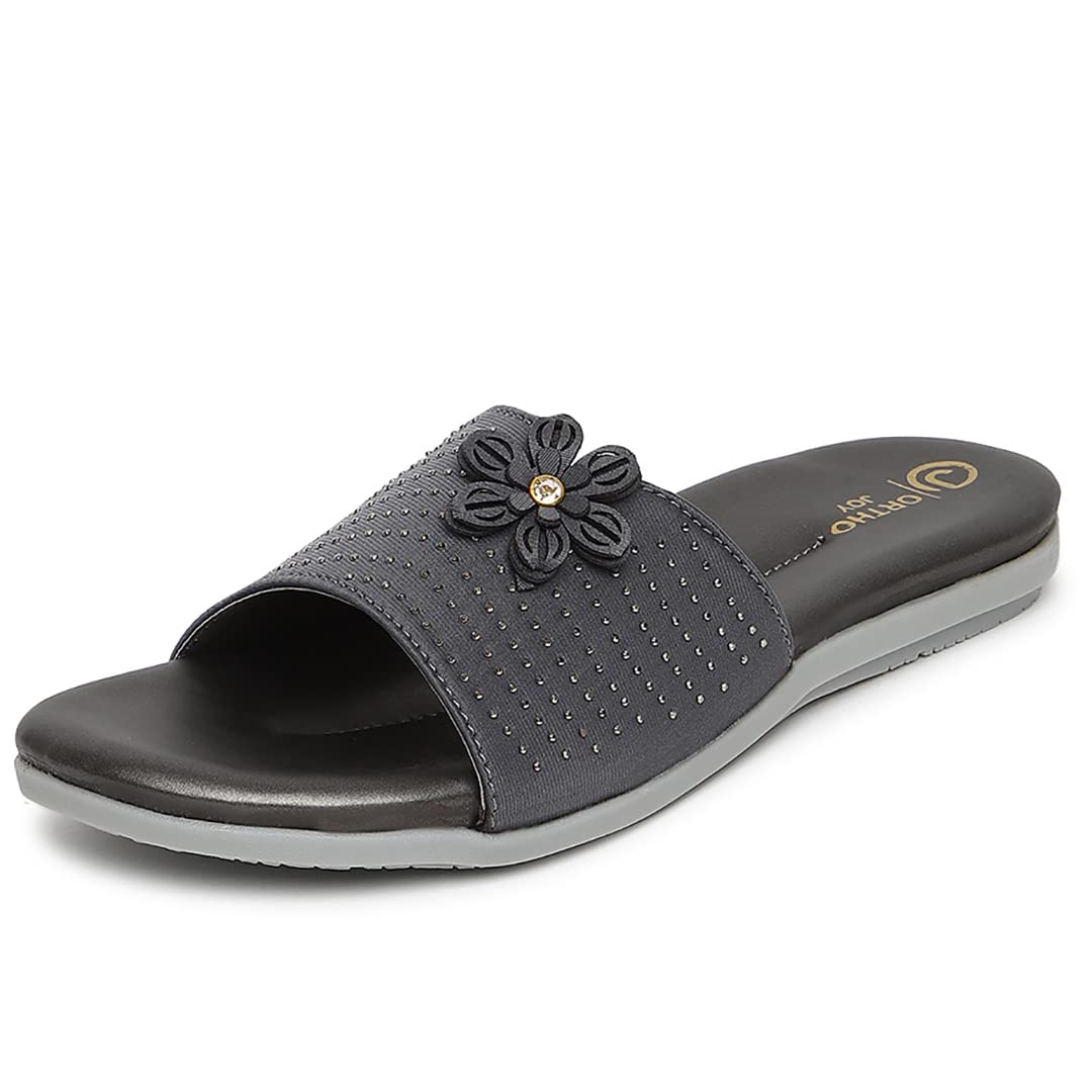 ORTHO JOY Fancy doctor Slipper for women | Stylish Comfortable Footwear for women Grey color (B0BGPQBFPC) Amazon Price History, Amazon Price Tracker