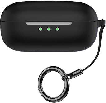 Case for earfun air pro 4 Wireless Earbuds Silicone Material Shockproof Unique Portable Protective Case Cover with Carabiner Black