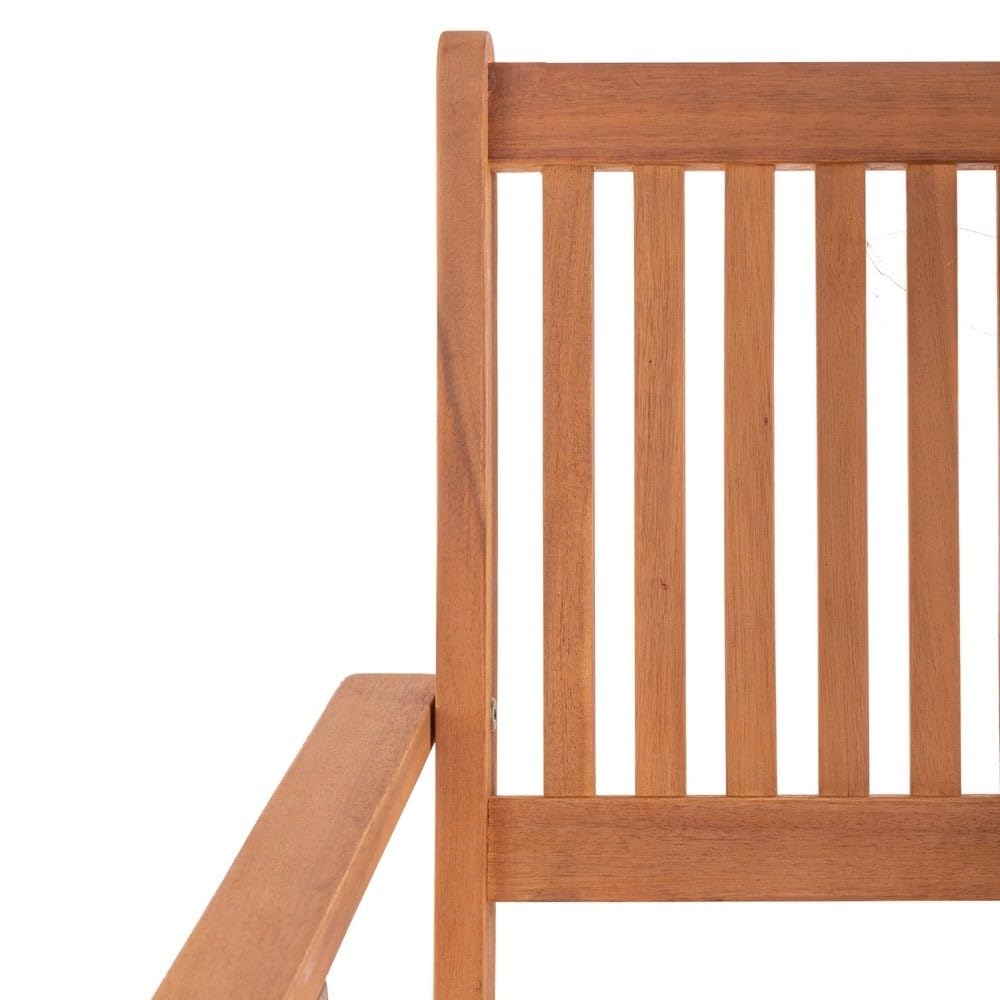 LOLAhome Silla de jardín Resistente y Plegable, con reposabrazos | De Madera natual sostenible de Acacia con FSC | para Exterior, jardín, terraza, balcón o Piscina | Kate