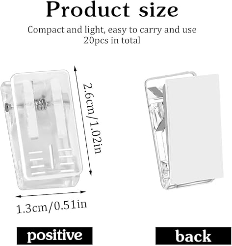 Miniatura 2 de 20 clips autoadhesivos, clips de tapiz, clips de pared, clips de fotos, clips de póster, clips de resorte para colgar de plástico, clips de luz para