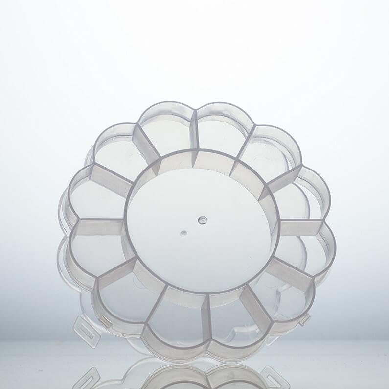 APICESS2 Pack Flower Shaped Beading Storage Box Transparent Plastic Organizer for Beads Jewelry Storage Containers