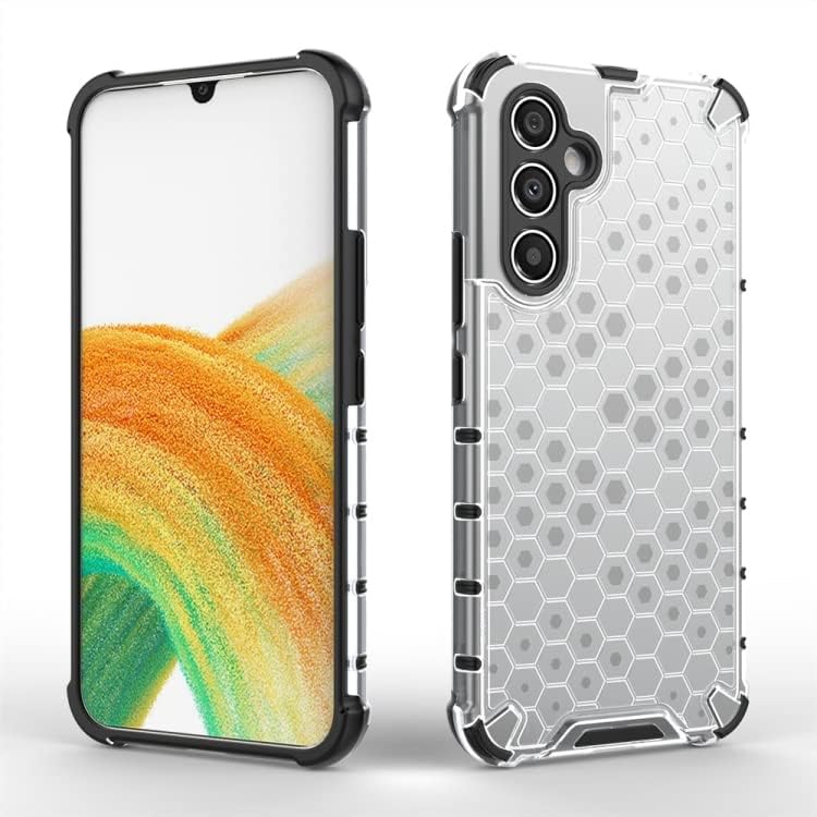 Image of Lustree TPU Honey Comb Armor Shock Proof Back Cover for for Samsung Galaxy A34 5g (Transparent)