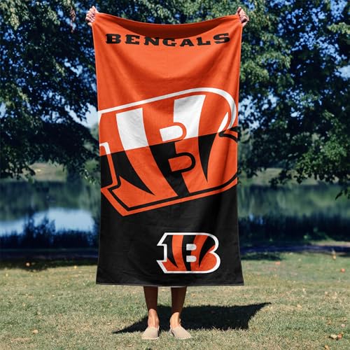 Image of Northwest NFL Cincinnati Bengals Microfiber Beach Towel, 30 x 60 Inches - Quick Dry, Sand Resistant, Lightweight, Highly Absorbent, Incisor Design