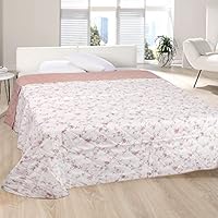 Dagdeken XXL (220 x 240 cm) met gewatteerde tussenlaag (Floria) bedsprei, sprei, zomerdekbed, gewatteerd, dekbed, omkeerbaar dekbed
