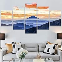 SIGNWIN 5 Panel Canvas Wall Art Modern Art Coastal Colorful Multicolor Photography Romantics Sunset for Home Decorations Ready to Hang - 60