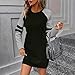 FUPODD Sweatkleid Damen Langarm Ohne Kapuze Winterkleid Kurz Pulloverkleid Rundhals Sweatshirtkleid Winter Longpullover Elegant Pullikleid Lose Freizeitkleider Sweatshirt Kleid Frauen Herbstkleid