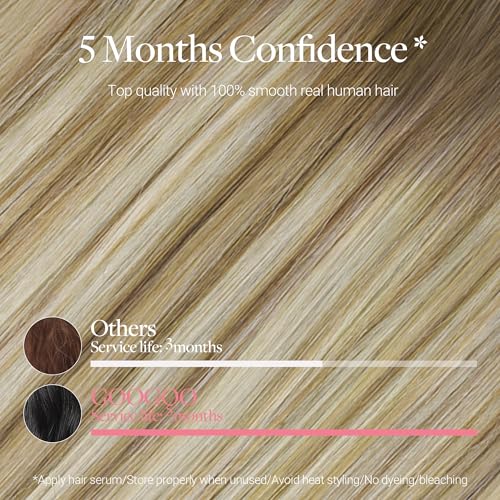 Image of GOO GOO Clip in Hair Extensions Real Human Hair Blonde Remy Extensions