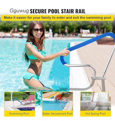Pasamanos de acero inoxidable con tornillos autorroscantes para un acceso seguro y estabilidad en piscinas y jardines
