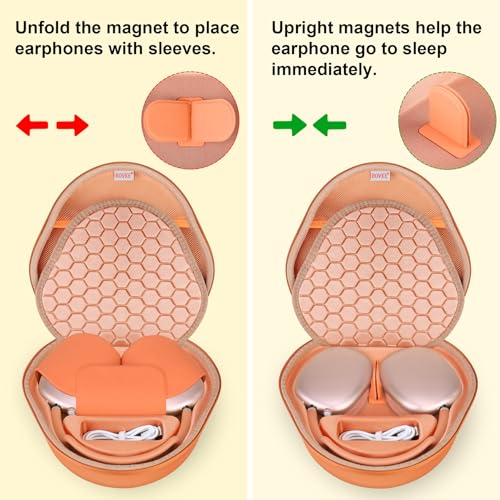 Boîtier AirPods Max Évite les Rayures et Active la Veille - Étui Orange BOVKE
