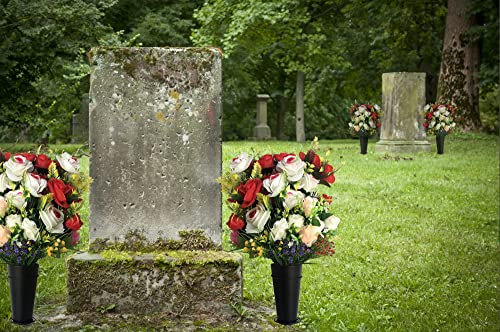 New Designed Metal Grave Vase Flower Holder In Ground Cemetery Vase Grave Decoration With Floral Foam #TOP5