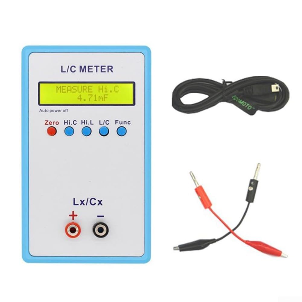 LC-200A Medidor de inductancia digital LCD de mano con rango de 1pF-100mF, frecuencia de 500 kHz y fuente de alimentación USB para componentes electrónicos
