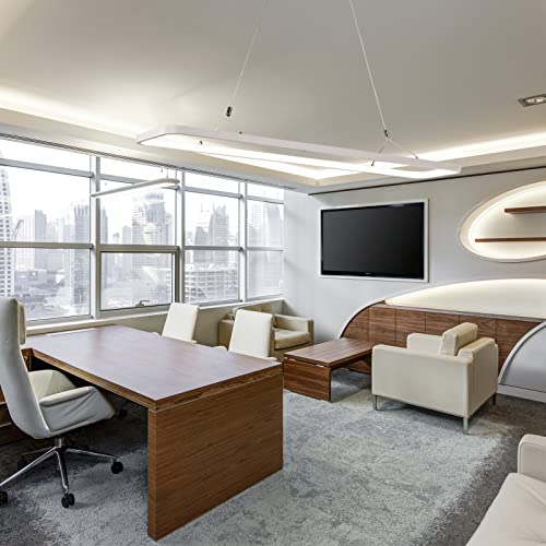 Dimmable Modern Chandelier Led Linear Pendant Adjustable Height Kitchen Island Living Room Office Dining Room Chandelier Lamp, Energy Efficiency Class A+, White #TOP1