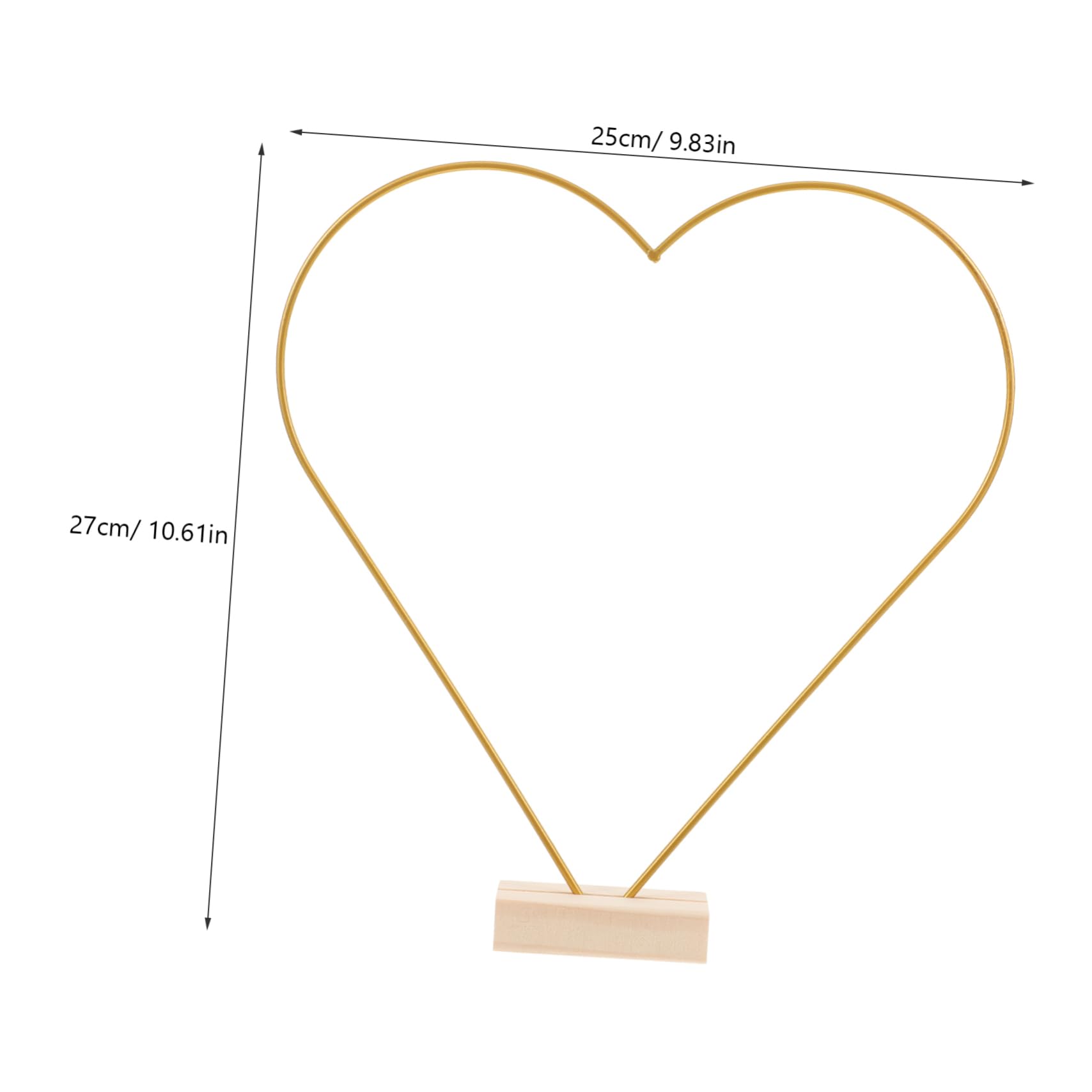 UKCOCO 10 Sätze Teiliges DIY Metallblumenkranz mit Holzständer Langlebige Eisenringe Herzform Stabile Tischdeko für Hochzeit Basteln und Kreative Wohnraumgestaltung