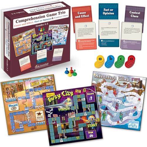 Image of Really Good Stuff Reading Comprehension Board Game Trio, Grades 4-5