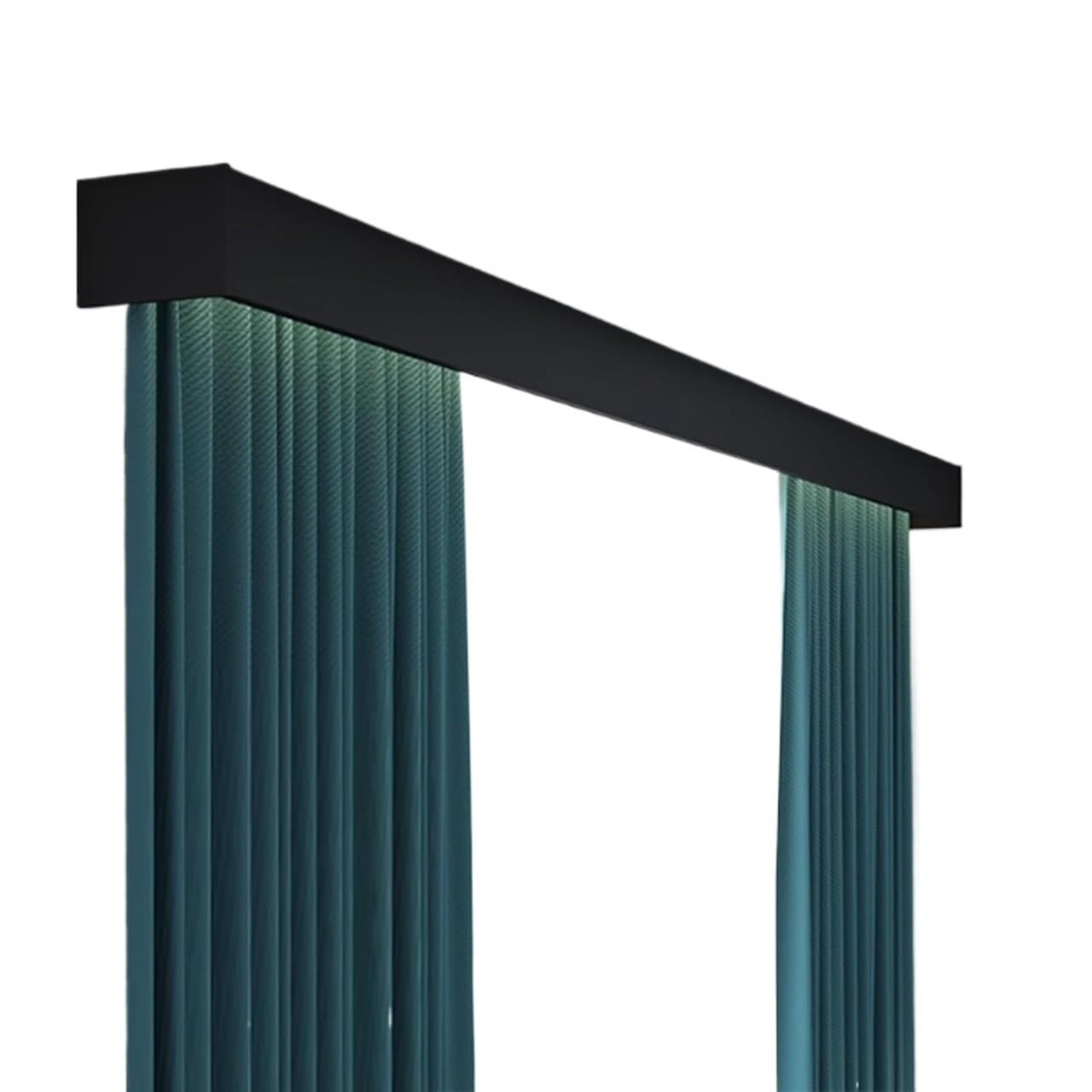 Curtain Track Double Tracks, 3-in-1 Black Dual Rail Curtain Valance Track, Window, Room Divider, Shower, Multiple Sizes(Ceiling Mount,L120cm/47.2in)