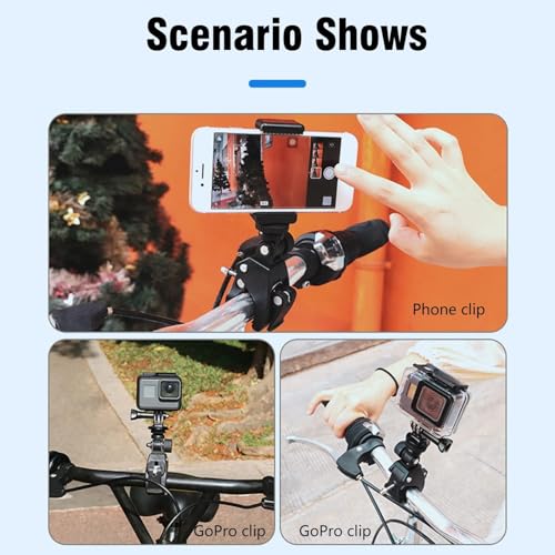 Image of 360 Action Camera Bike Holder Mount for Go Pro Action Camera, Screen Monitor Motorcycle Handlebar Attachments for DSLR Go pro Hero 9 /10 /11 /12 /13 / Insta 360 (Only Mount)