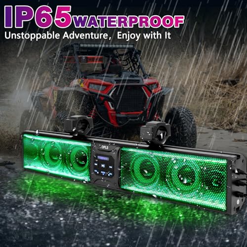 OPL5 UTV Sound Bar 26 Inch, ATV SoundBar with 6-Speakers,RGB Multicolor Lights with Back Light Strip,Waterproof Bluetooth Music Sync Function for Golf Cart w/1.75”-2.25” Roll Bar,2 YEARS WARRANTY - Thumbnail 7