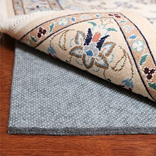 Non-Slip Area Rug Pad 4'x6', 1/3" Thick Dual Surface-Felt+Rubber. Premium Carpet Mat - Safe for All Floors and Finishes, Adds Comfort and Protection, Extra Strong Grip - Many Custom Sizes.