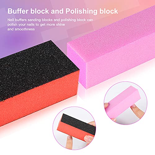 Wirhaut Nagelfeile, 14-in-1-Nagelfehler, Professional Nail File 6-teiliges Set 100/180 und 6 doppelseitiger… – Bild 3