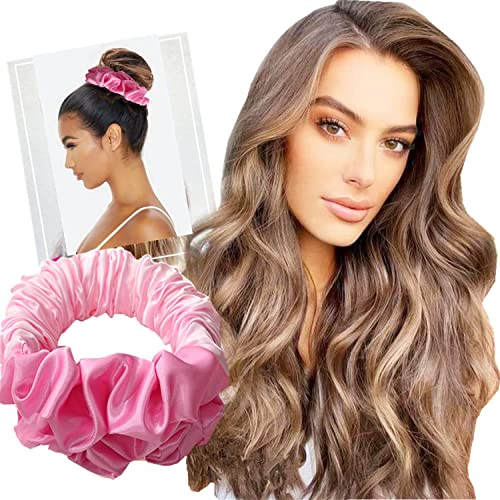 New Soft Hair Curlers Rollers,Heatless Curling Headband for Sleeping, No Heat Ponytail Hairband Hair Curler,Overnight Lazy Scrunchie Rollers Magic DIY Hair Styling Tools for Long Hair (pink)