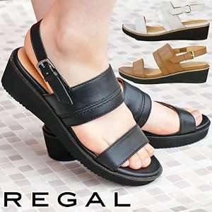 Amazon | [REGAL] F61N ダブルバンド ウェッジヒール 厚底