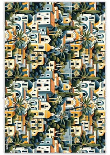 mubusi Tappeto in Vinile - Modello Sicilia 60x90 cm - Varie Dimensioni, 25 Misure Disponibili – Tappeti in PVC Grandi – Tappeto da Cucina, Corridoio e Soggiorno