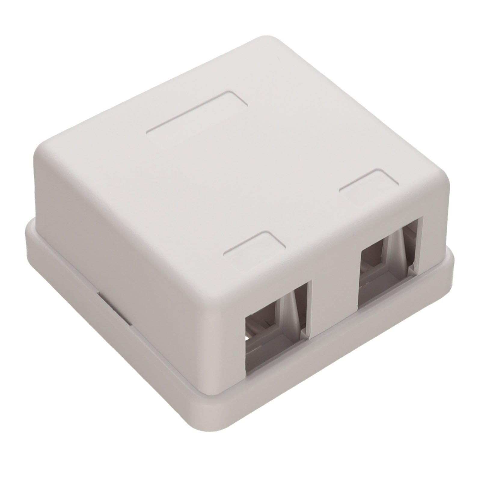 Kenable White Keystone Housing 2 Port Wall Plate For Snap-In Modules Voice Data Av Network Connections