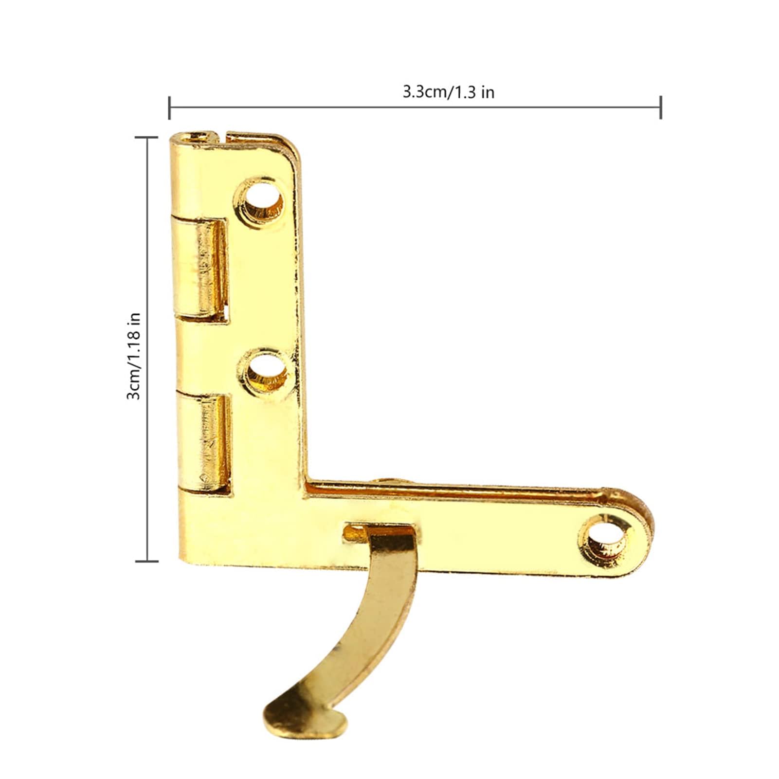 Small Quadrant Hinge, 20Pcs Jewelry Box 90 Degree Hinges with Screws for Wine Wooden Box Jewelry Box Quadrant Hinge(Gold) - Image 3