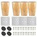 4pz Gambe per Mobili Legno TAROME 8cm Piedini in Legno Grezzo per Mobili e Divani Piedini in Legno con Viti e Piastra di Montaggio per Divano Armadio TV Cabinet Letto Tavolo Letto