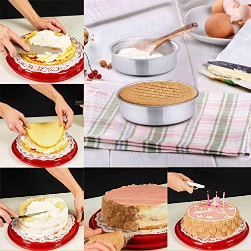 TeamFar 6 Inch Cake Pan, 2 Pcs Round Tier Cake Pan Set Stainless Steel for Baking Steaming Serving, Fit in Oven Pot Air Fryer, Healthy & Heavy Duty, Mirror Finish & Easy Clean, Dishwasher Safe - Thumbnail 3