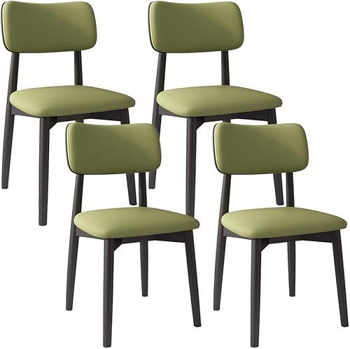 Miniatura 15 de YVYKFZD Solid Wood Dining Chairs, Kitchen Chairs Set with Curved Backrest, Leather Upholstered Dining Room Chair, Armless Living Room Chair, for