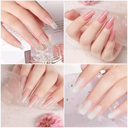 Poly Gel Quick Building Nail Set,100Pcs Falsche Nagelform Clear Nail Extension Form Tips,10 Nail Tips Clip And 1Pcs Dual… – Bild 8