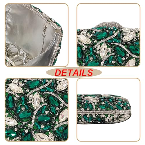 Image of Colorful Crystal Clutch Box Handbag Women Sparkling Evening Bags for Wedding Party Prom Purse