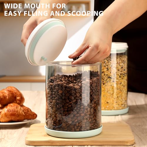 Popglasscookiecandyairtightjarlid18qt17lclearglasscontainerstackableonetouchopeningforcookiecandysugarflournuts  Urban Country Home Decor Pop glass cookie candy airtight jar lid 18qt17l clear glass container stackable one touch opening for cookie candy sugar flour nuts  urban country home decor