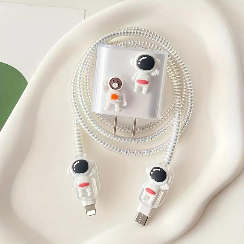 MAGICHUB Cable Protector with 3D Cute Pattern for iPhone Charger only 18W & 20W, Data Line Wire Saver Charging Cable Charger Protective Cable,Full Protection Cover 4 in 1 (WHITE-2-ASTRO) (B0D31S78SB) Amazon Price History, Amazon Price Tracker