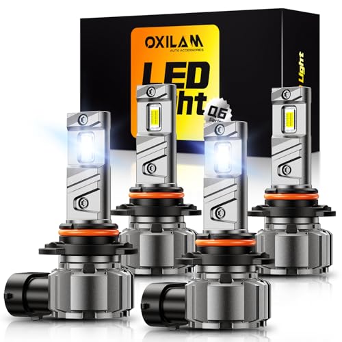 Image of OXILAM 9005 /9006 LED Combo, 1100% Ultra-Brightness, True 1:1 Mini Halogen Size, Plug and Play, Long Lifespan, No Flicker, Pack of 4