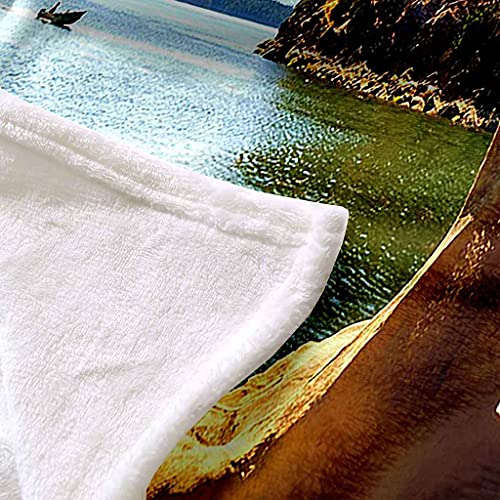 Couverture flanelle croisière océan bleu pour lit et déplacements - 6