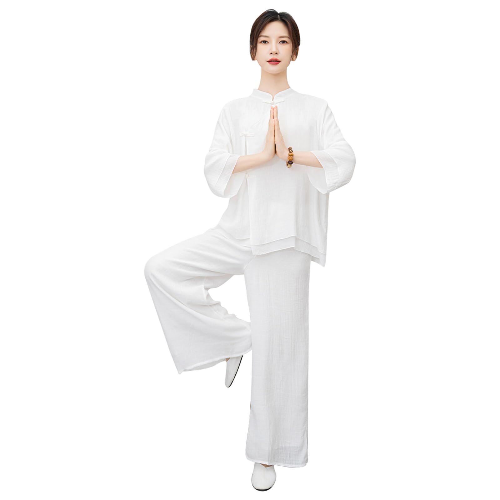 CHUIKUAJ Tai Chi Anzug Damen - Baumwolle und Leinen Meditation Yoga Kleidung Trainingskleidung Kung Fu Kleidung Wushu Anzug Qi Gong Kleidung Kampfsport