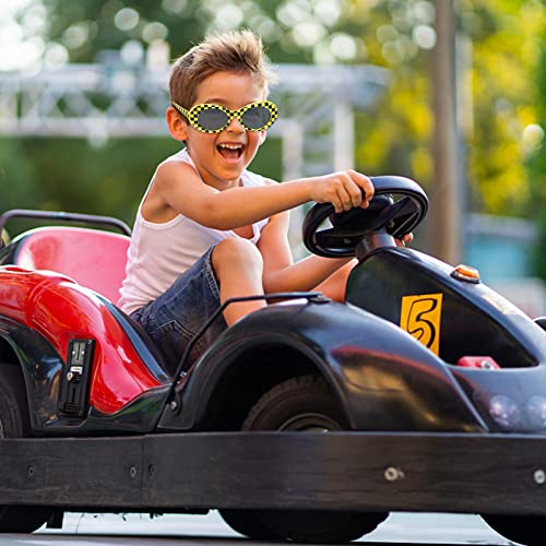 16 Pack 80'S Style Neon Party Sunglasses Racecar Sunglasses With Uv400 Protection Checkered Sunglasses Party Favors Sunglasses In Bulk For Boys Girls Birthday Graduation Beach Pool Party Favors #TOP3