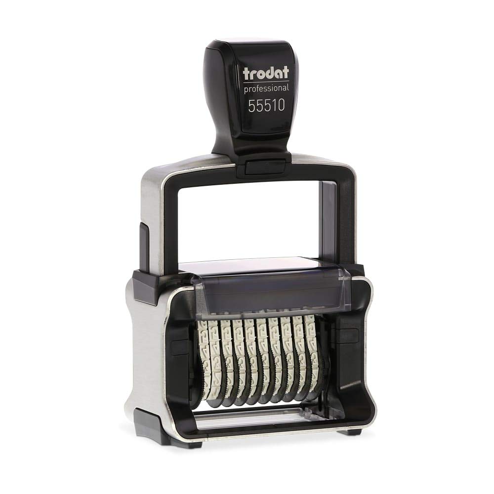 Trodat Professional 55510 Ziffernstempel, 10 Stellen Schrifthöhe, 5 mm, schwarz, 56 x 33 mm