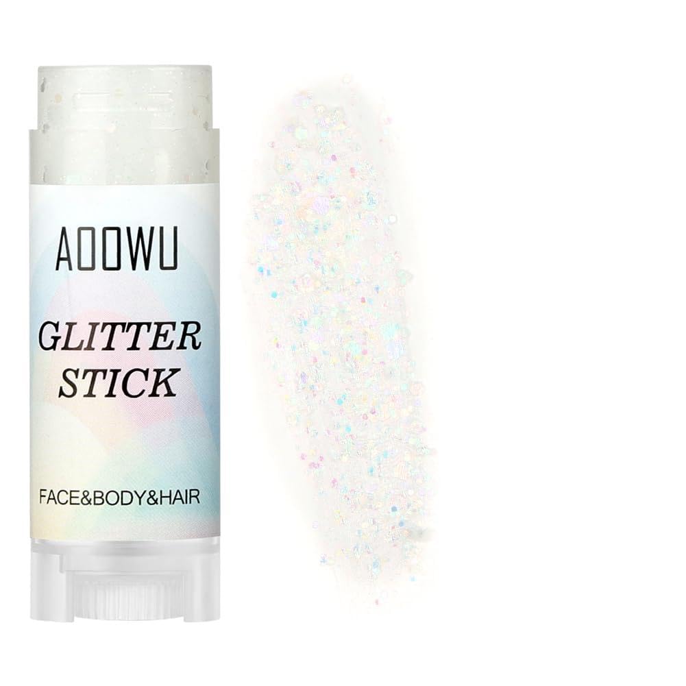 AOOWU Gel Glitter per Viso e Corpo, Body Glitter Gel, Trucco per Carnevale, Chunky Glitter Decorazione per Musica, Festival, in Maschera(Piccole-ZLG03)
