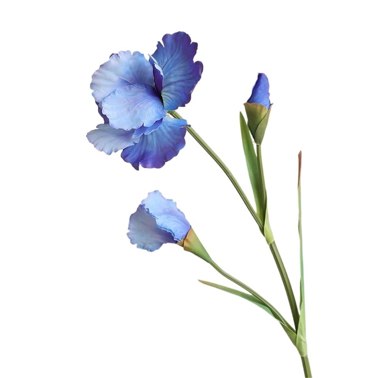 LuoAXINN Artificial Flower Branches Artificial Iris Flower Branch Wedding Decoration Home Table Decor Silk Fake Arrangement Party(Dark blue)