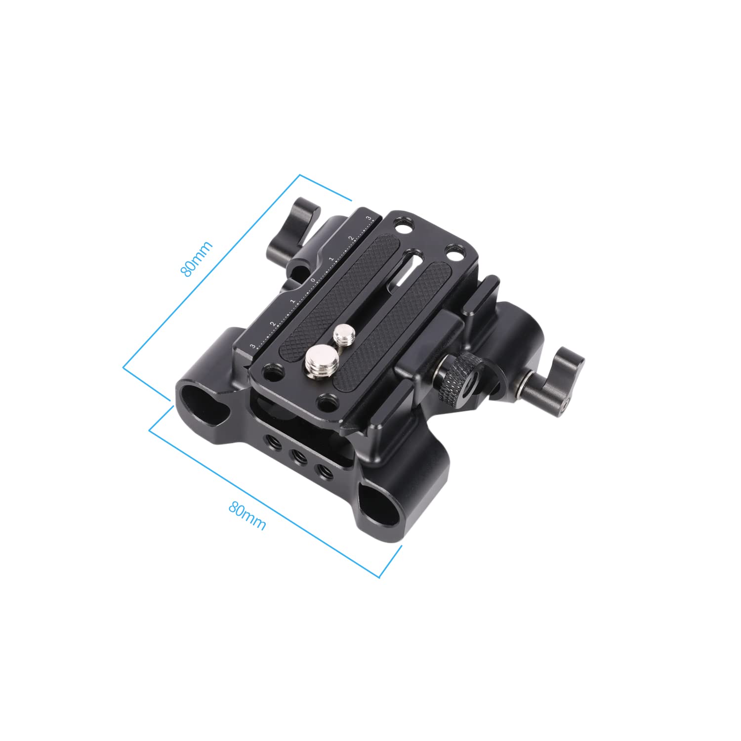 NICEYRIG Arca 545 Plaque de Base Standard à Double Trou avec Pince de Rail de 15 mm, Tige réglable en Hauteur pour trépied d'appareil Photo Universel Arca Standard 15 mm Rod