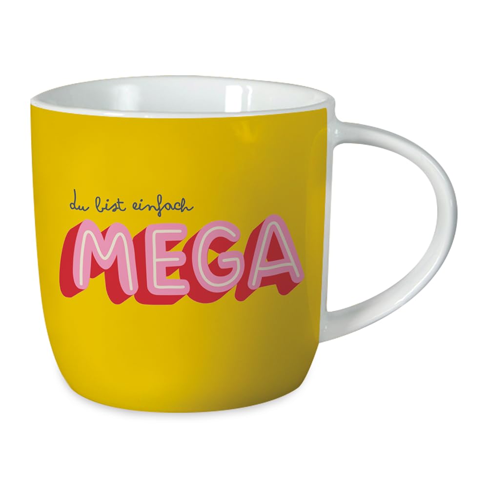 Grafik-Werkstatt Coffee Mug with Saying 300 ml Porcelain Mug Du bist einfach mega