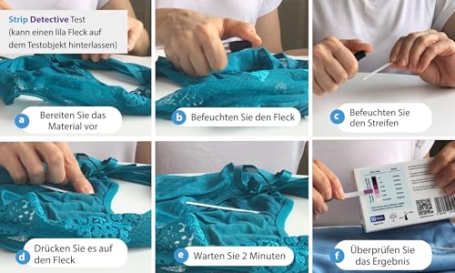 Strip Detective Home Verratstest – Spermanachweis-Heimtest, 10 Teststreifen + Sprühflasche – Ergebnis in 2 Min – Nachweis saurer Phosphatase auf Textilien & Oberflächen – diskret & einfach