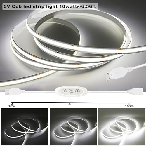 Tira de luz LED blanca con regulador USB 6ft miniatura 6