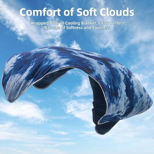 Image of inhand Cooling Blanket Full Size (80 inchx90 inch), Cooling Blankets for Hot Sleepers, Absorbs Heat to Keep Adults Cool for Summer Nights Sweats, Thin Cold Lightweight Blanket for Couch Bed, Navy